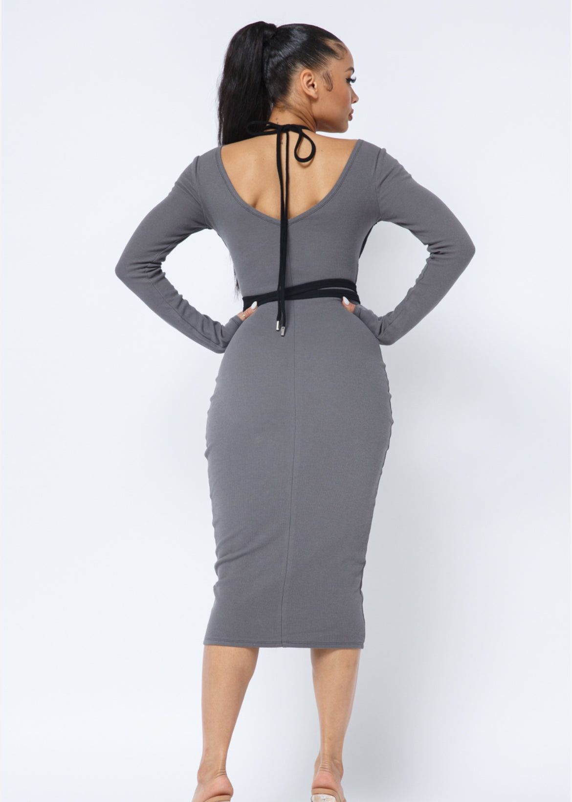 Waist Tie V Neck Midi - Body By J'ne