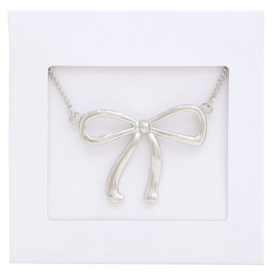 Bow Pendant Metal Necklace - Body By J'ne