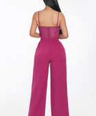 Mesh Insert Cup Wide Leg Jumpsuit - Body By J'ne