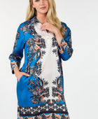 Multi Colored Collar Neck 3/4 Sleeve Dress - Body By J'ne