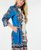 Multi Colored Collar Neck 3/4 Sleeve Dress - Body By J'ne