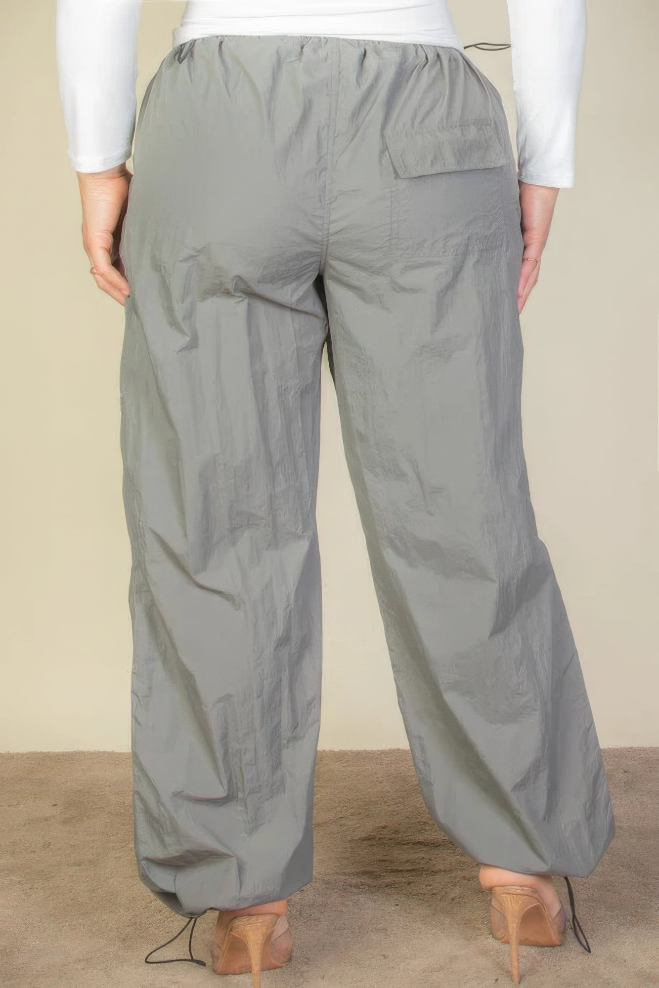 Plus Size Drawstring Waist Parachute Pants - Body By J'ne