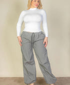 Plus Size Drawstring Waist Parachute Pants - Body By J'ne