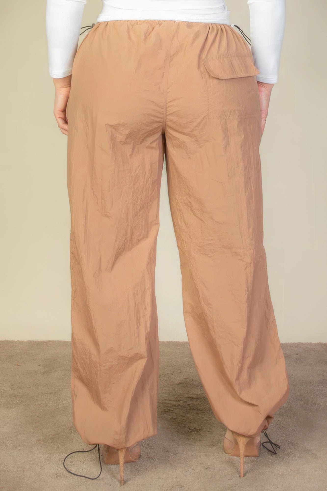 Plus Size Drawstring Waist Parachute Pants - Body By J'ne
