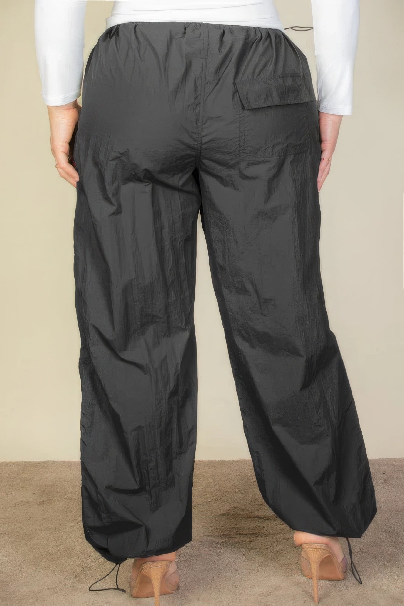 Plus Size Drawstring Waist Parachute Pants - Body By J'ne