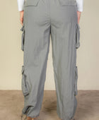 Plus Size Flap Pockets Drawstring Ruched Parachute Pants - Body By J'ne