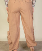 Plus Size Flap Pockets Drawstring Ruched Parachute Pants - Body By J'ne