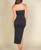 Solid Bodycon Split Hem Tube Dress - Body By J'ne