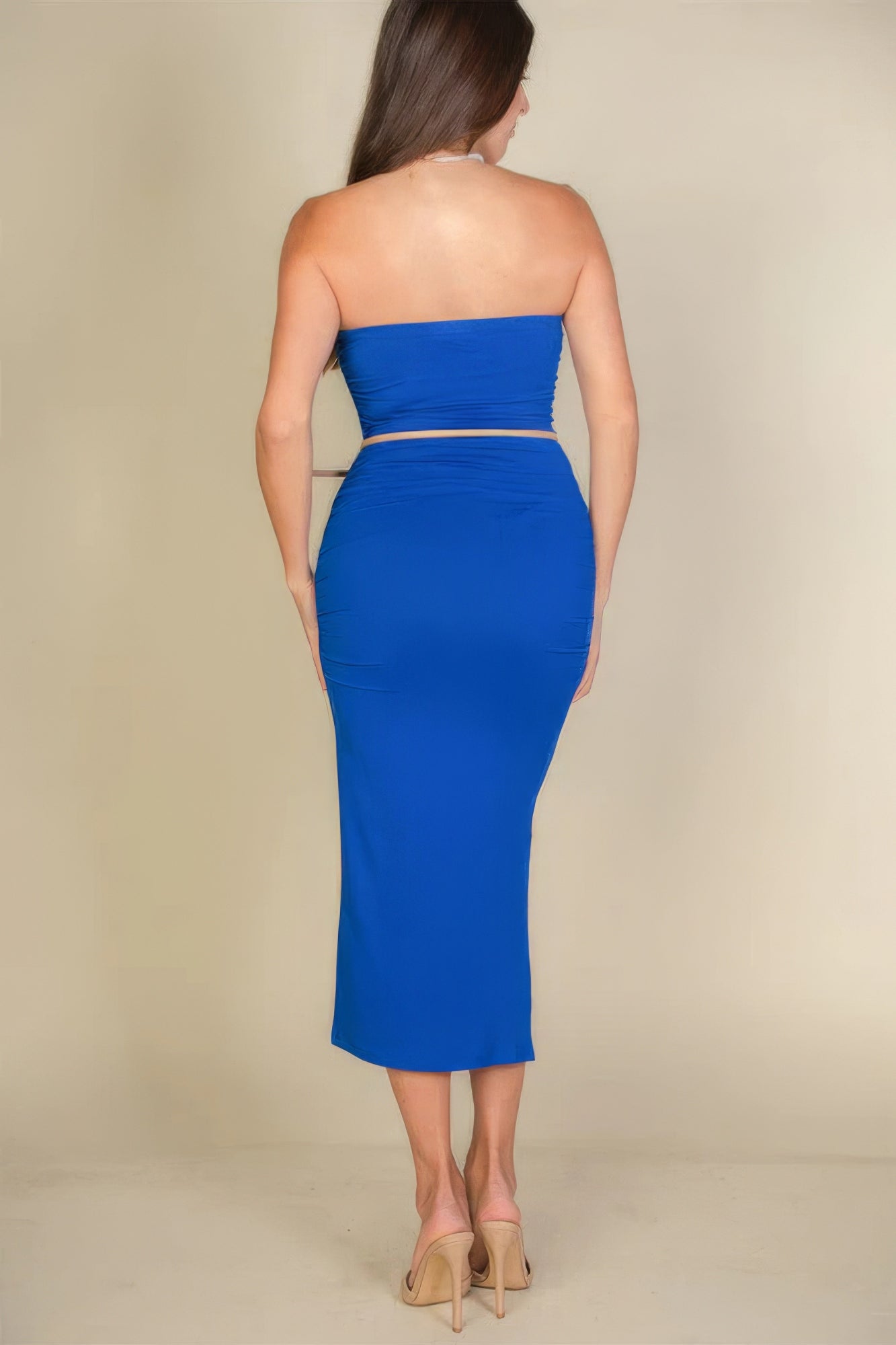 Solid Bodycon Split Hem Tube Dress - Body By J'ne