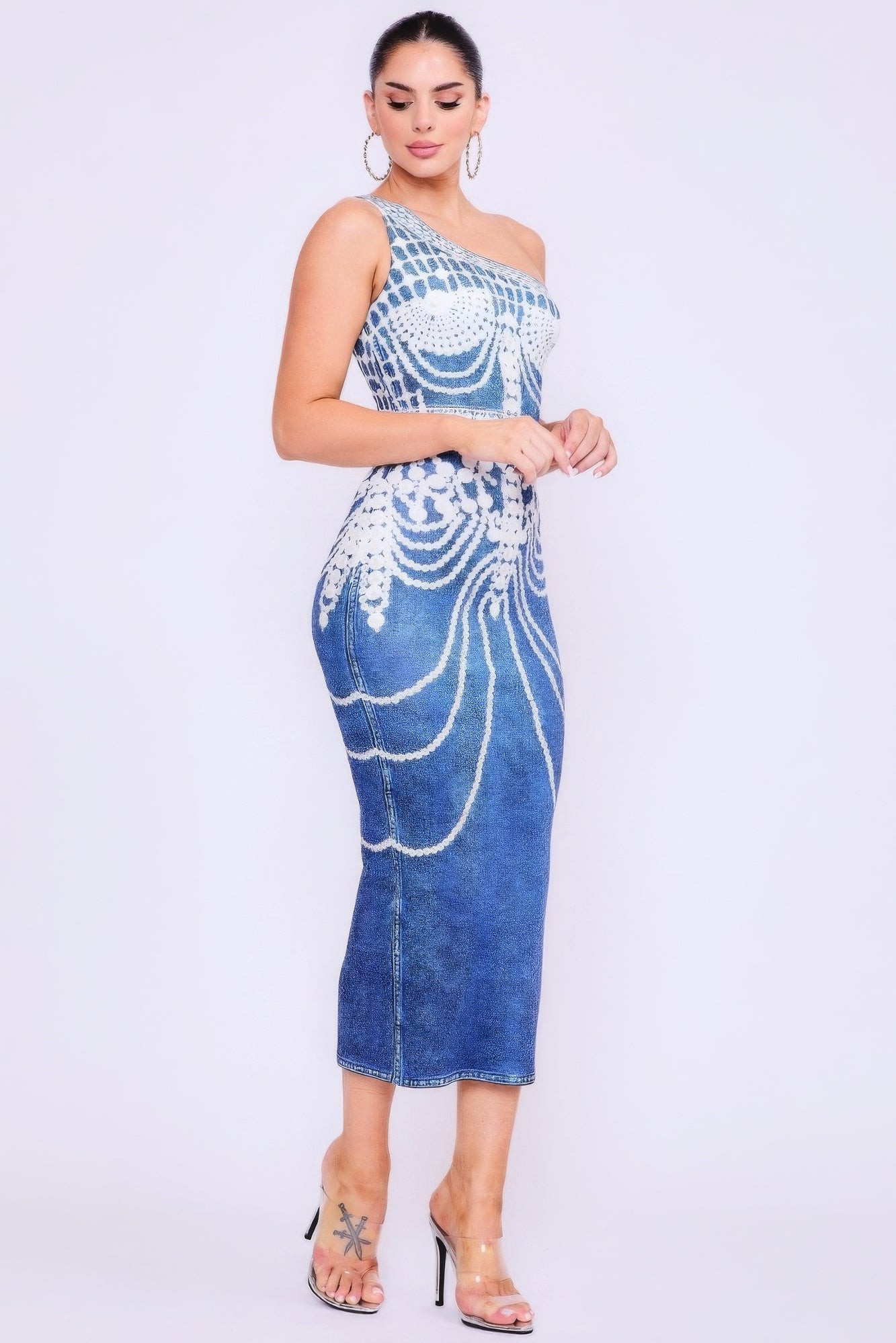 Chandelier Denim Print Dress - Body By J'ne