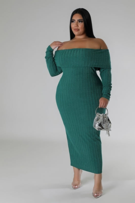 Off Shoulders Stretch Dress - Body By J'ne