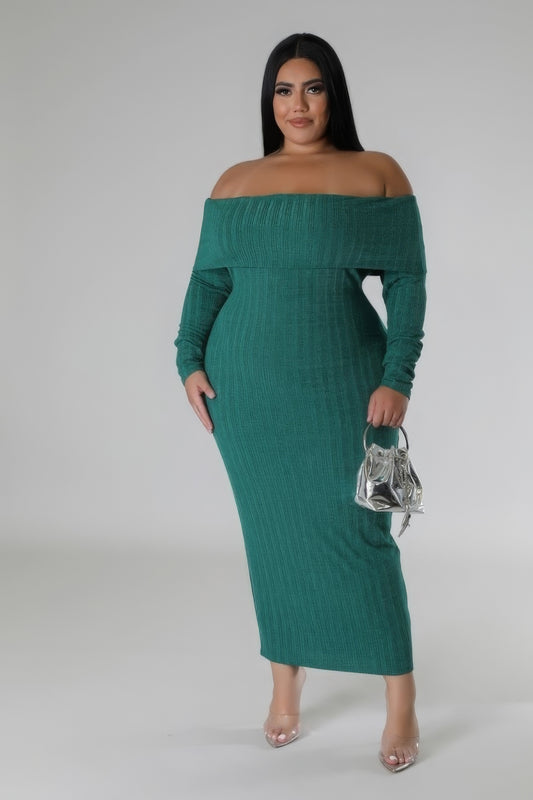 Off Shoulders Stretch Dress - Body By J'ne