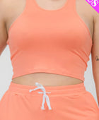 Plus Size Crop Tank Top & Ruched Pants Set