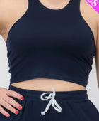 Plus Size Crop Tank Top & Ruched Pants Set