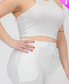 Plus Size Crop Tank Top & Ruched Pants Set