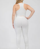 Plus Size Crop Tank Top & Ruched Pants Set