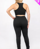 Plus Size Crop Tank Top & Ruched Pants Set