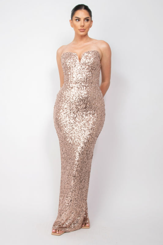 Sequin V-bar Crisscross Tube Dress - Body By J'ne