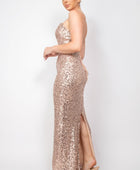 Sequin V-bar Crisscross Tube Dress