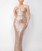 Sequin V-bar Crisscross Tube Dress