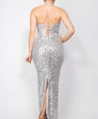 Sequin V-bar Crisscross Tube Dress