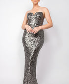 Sequin V-bar Crisscross Tube Dress