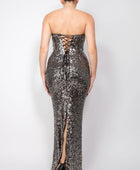 Sequin V-bar Crisscross Tube Dress