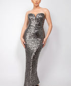 Sequin V-bar Crisscross Tube Dress