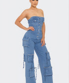 Stretch Denim Jumpsuit