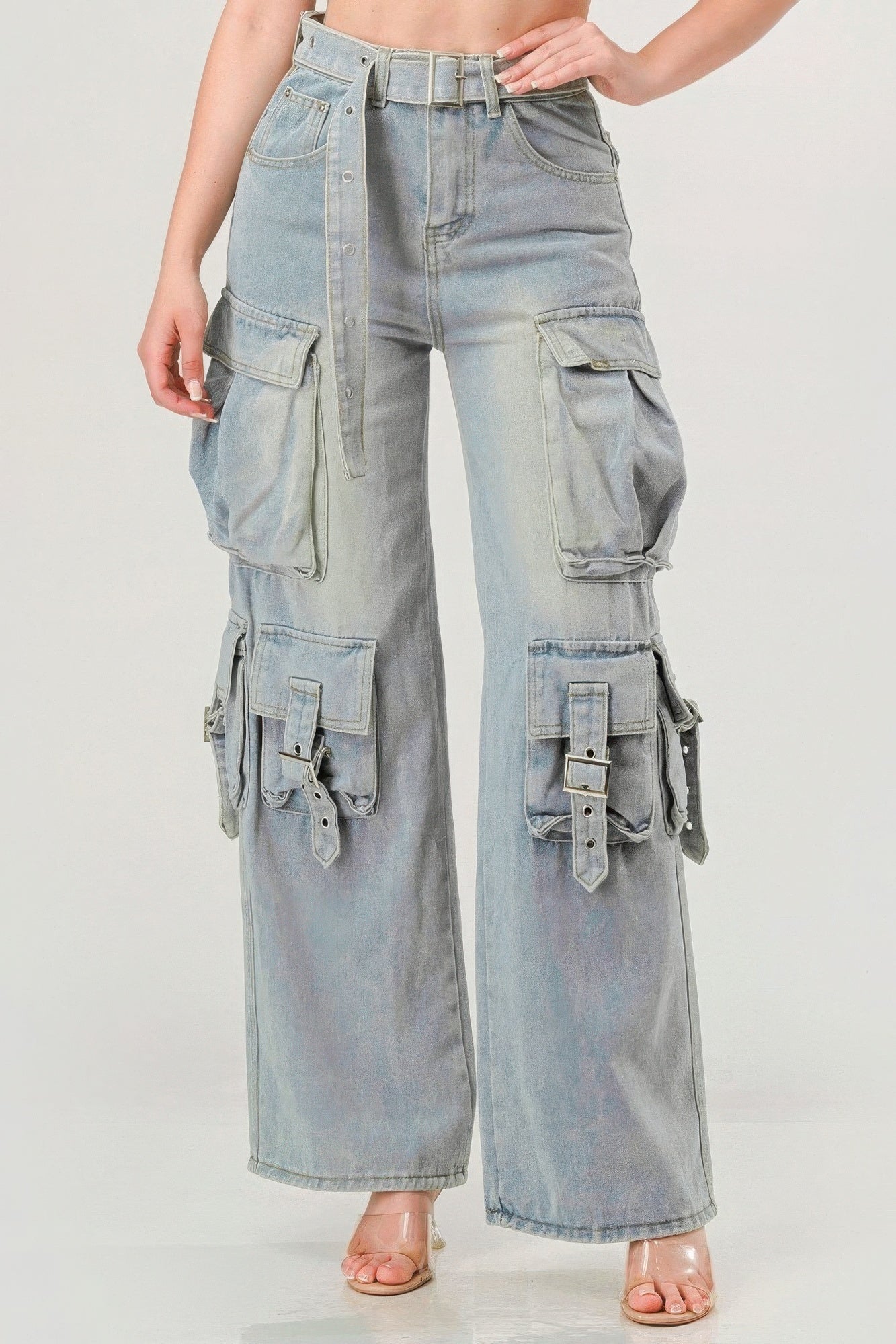 Belted Denim Cargo Jean - Body By J'ne