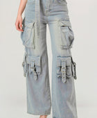 Belted Denim Cargo Jean