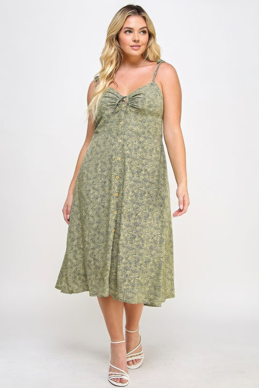 Plus Floral Print Midi Dress - Body By J'ne