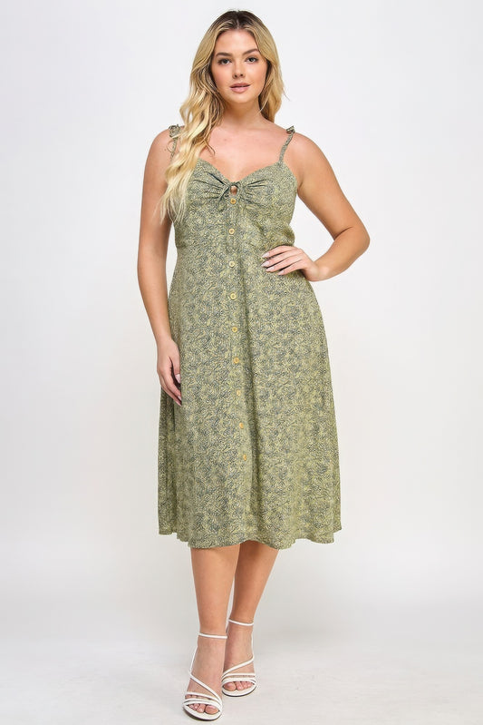 Plus Floral Print Midi Dress - Body By J'ne