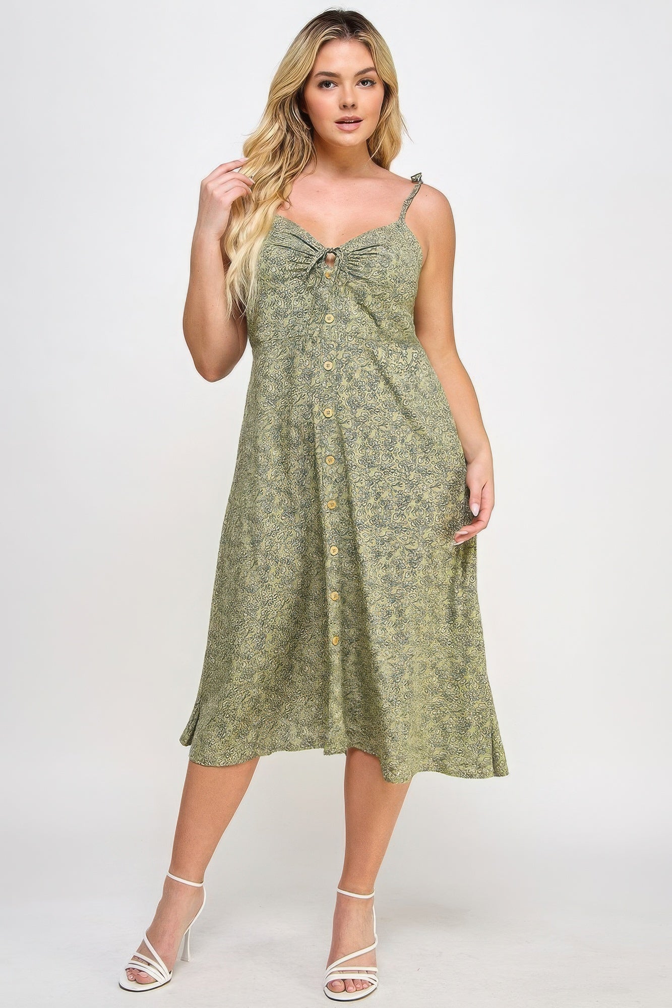 Plus Floral Print Midi Dress - Body By J'ne