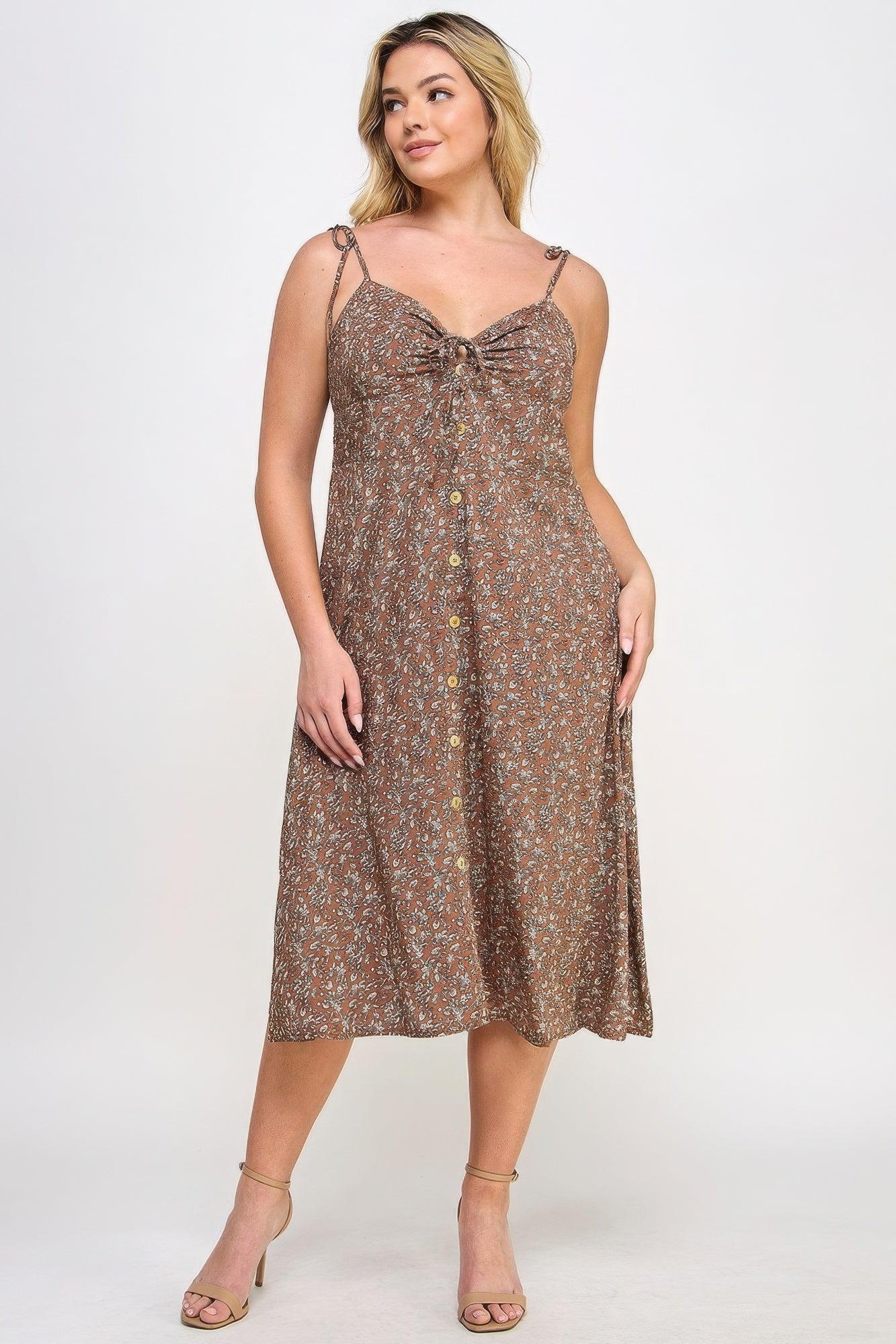 Plus Floral Print Midi Dress - Body By J'ne