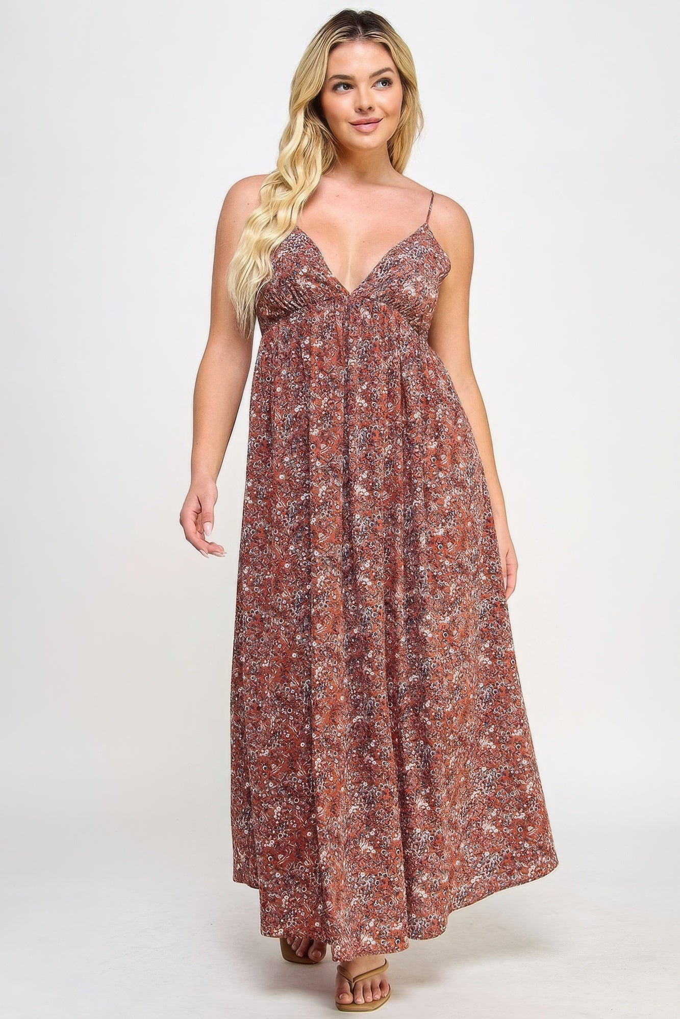 Floral Maxi Dress With Tie Back - Body By J'ne