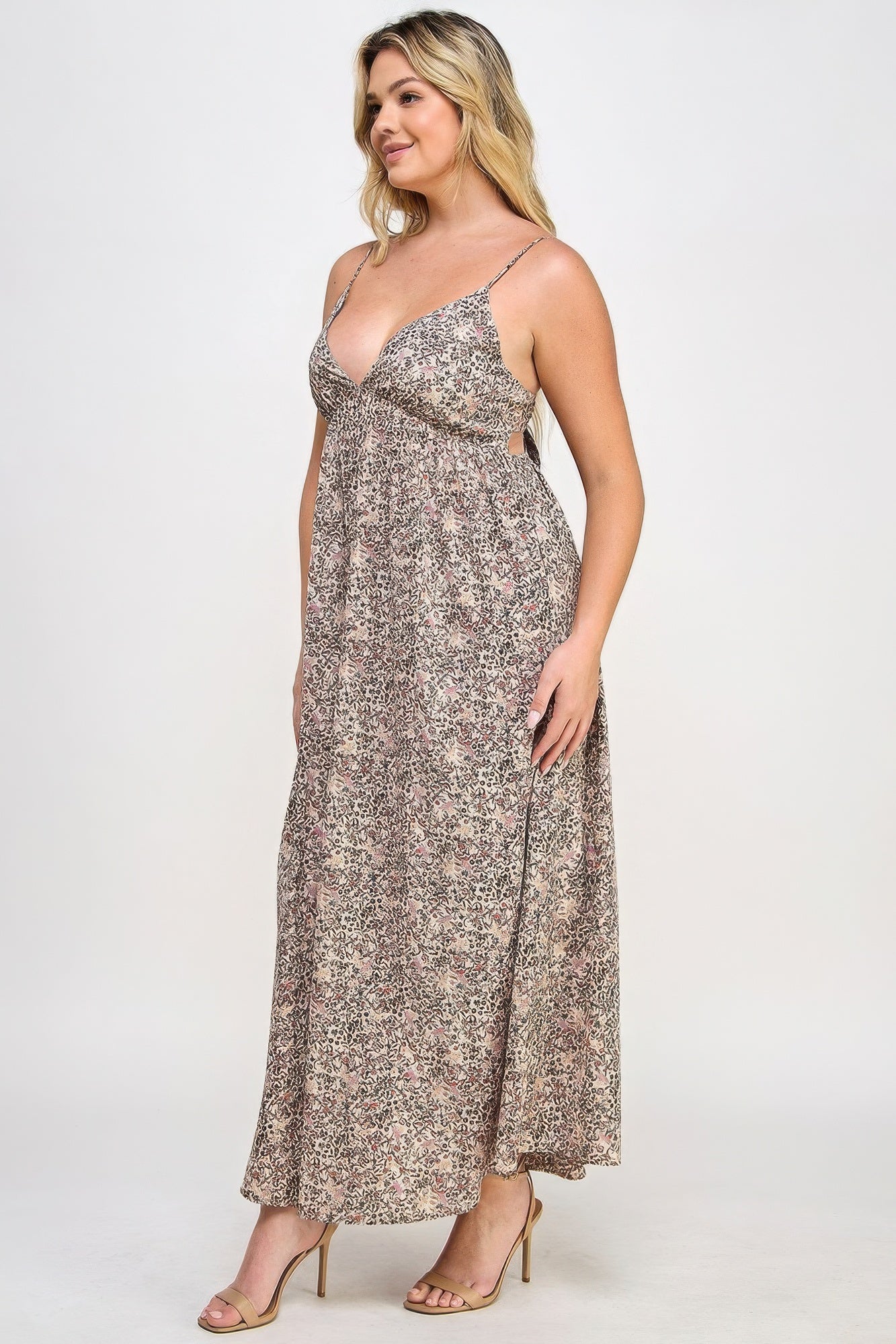 Floral Maxi Dress With Tie Back - Body By J'ne