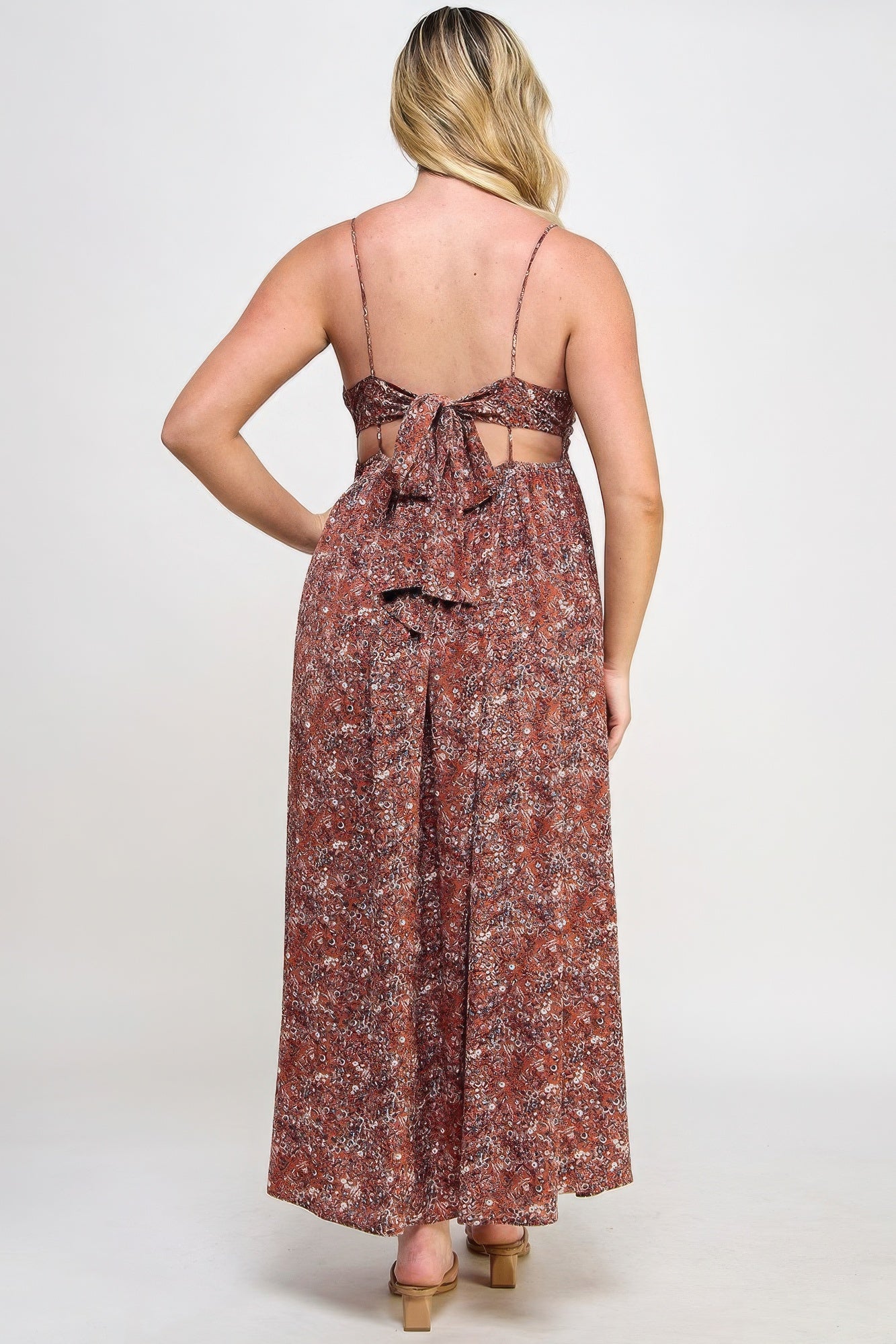 Floral Maxi Dress With Tie Back - Body By J'ne