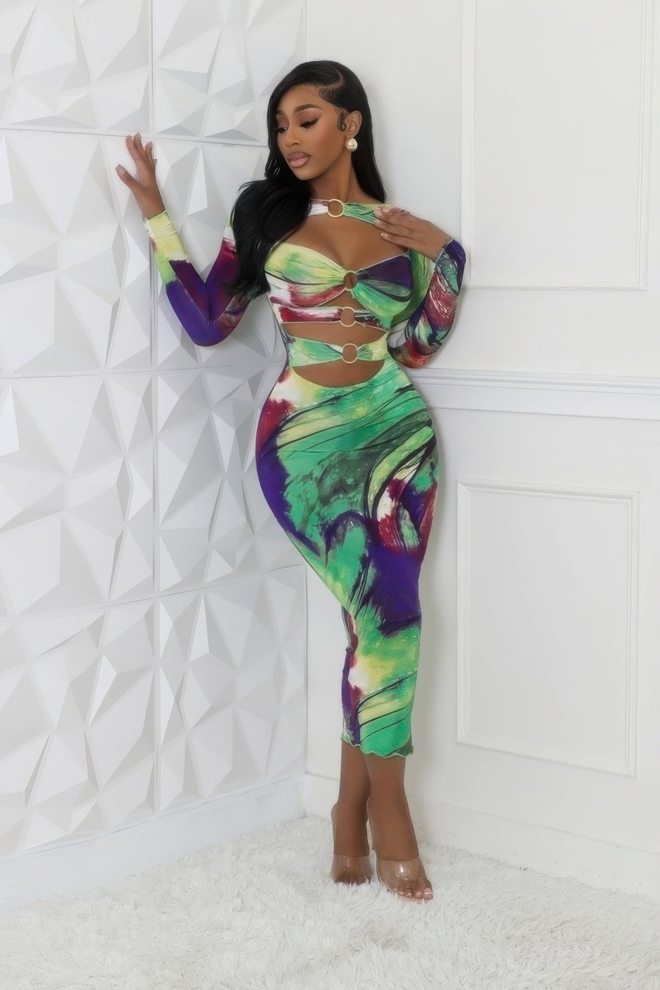 Round Neckline Stretch Dress - Body By J'ne