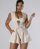 Semi-stretch Romper