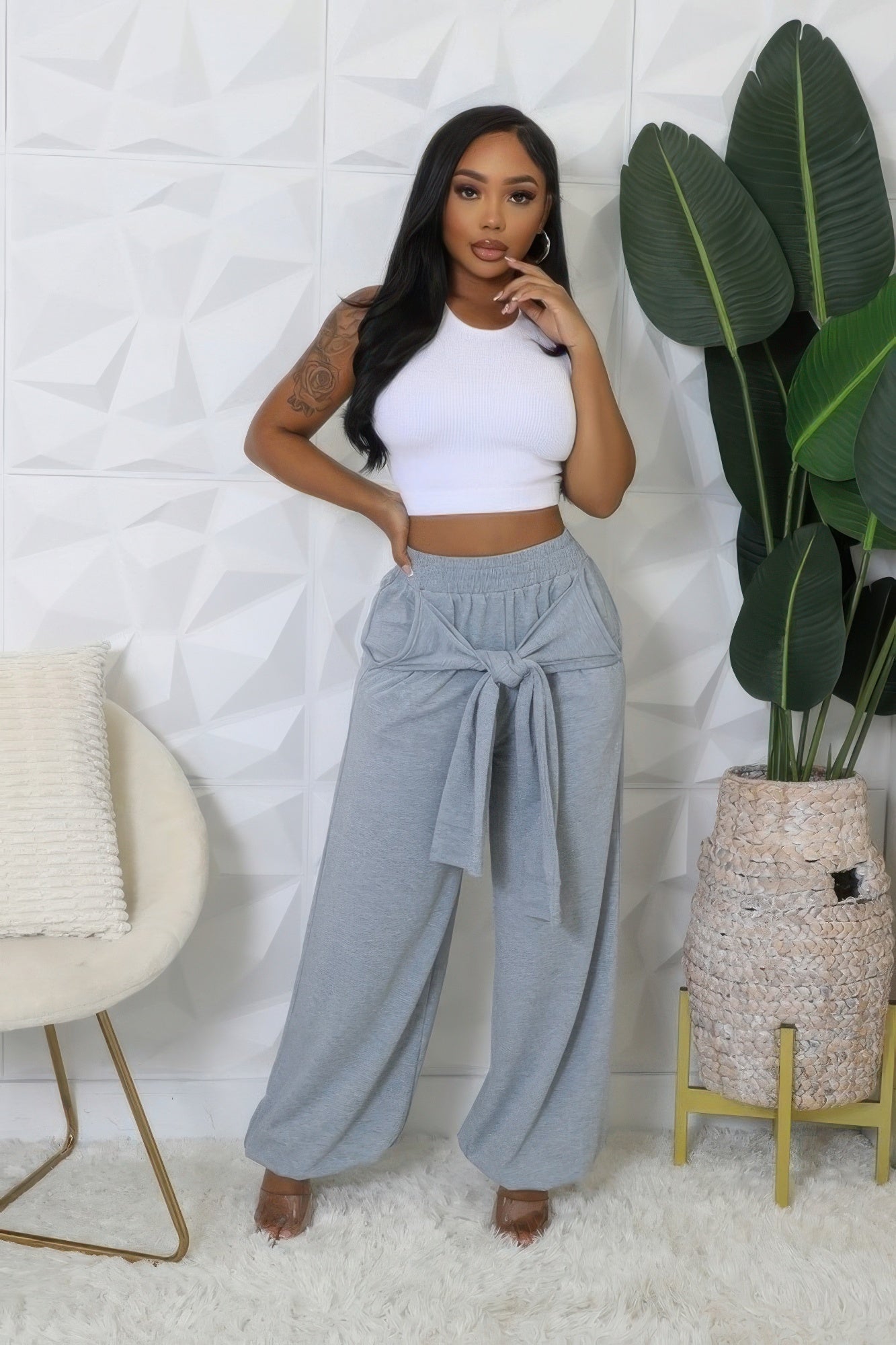 High-waisted Stretch Pants - Body By J'ne