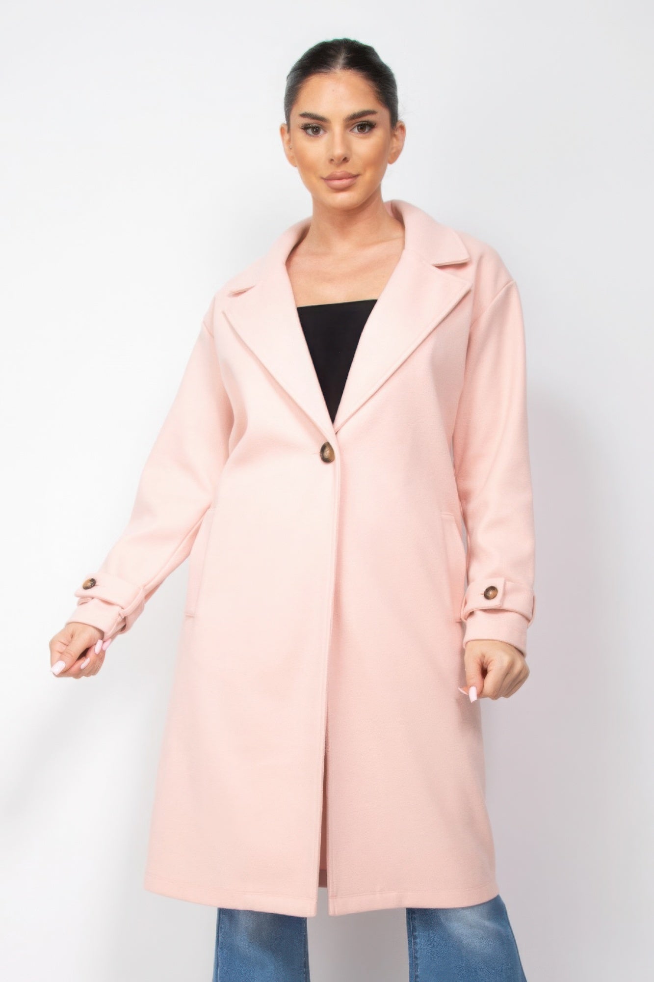 Collar pocketed coat - Body By J'ne