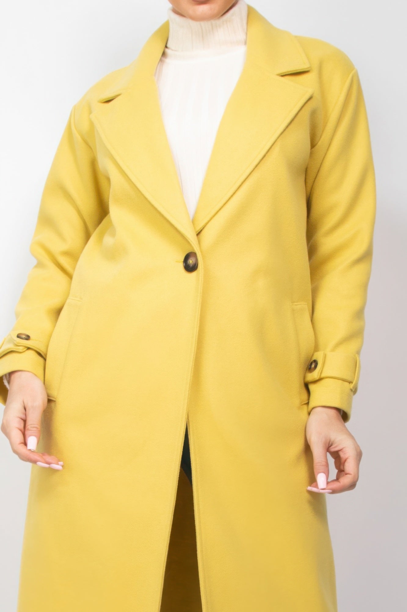Collar pocketed coat - Body By J'ne