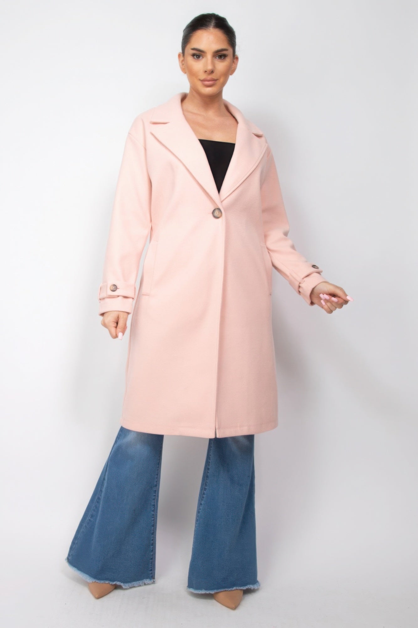 Collar pocketed coat - Body By J'ne