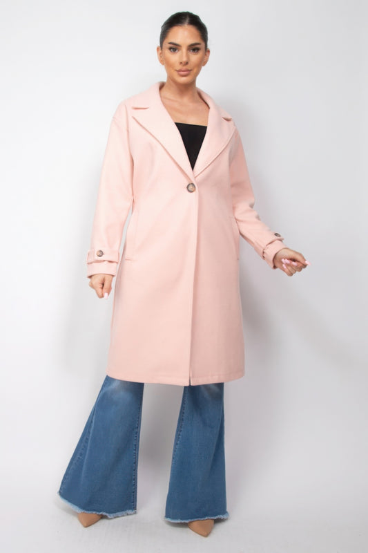Collar pocketed coat - Body By J'ne
