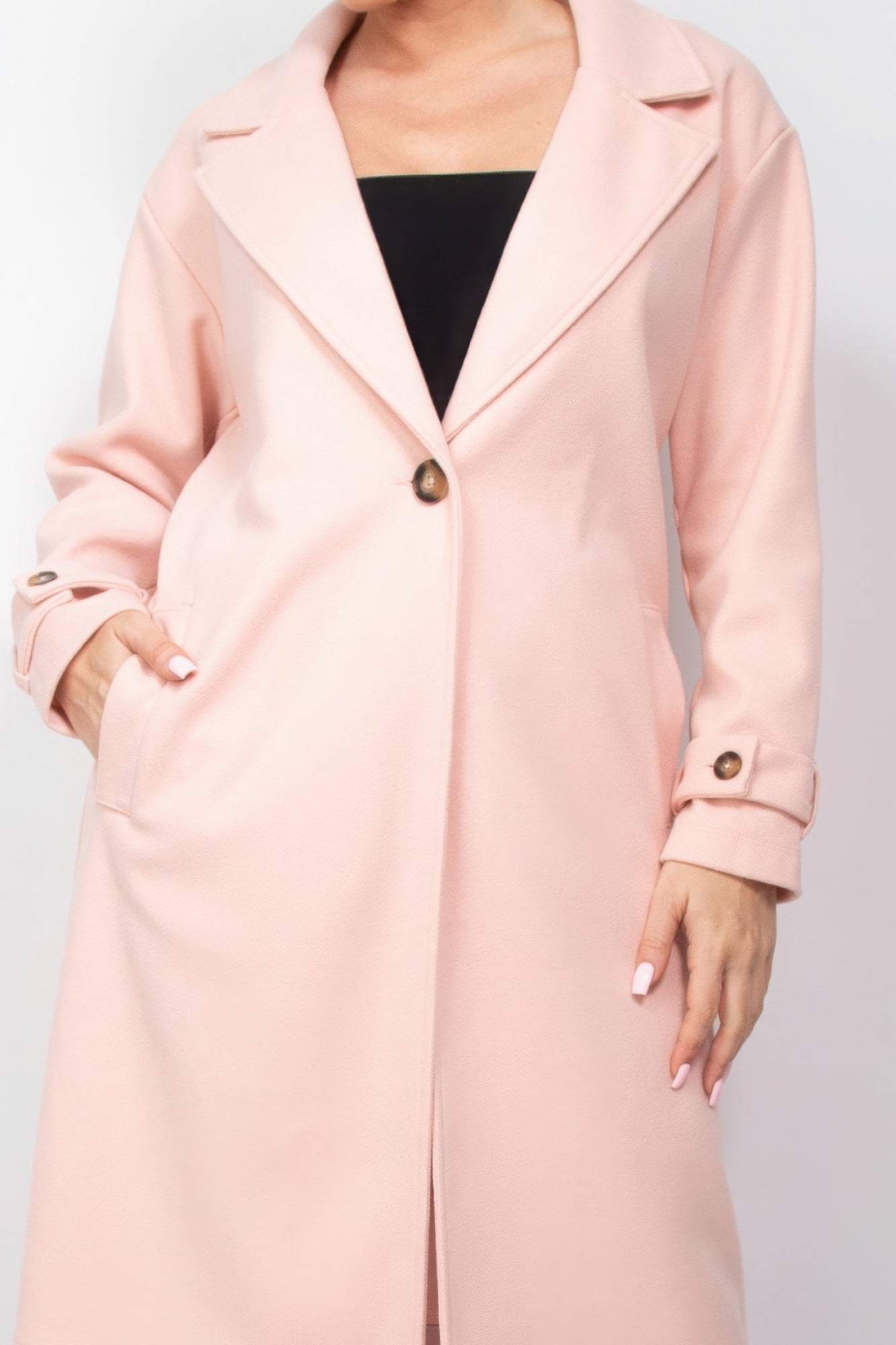 Collar pocketed coat - Body By J'ne