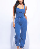 Washed Jumpsuit With Adjustable Ankle