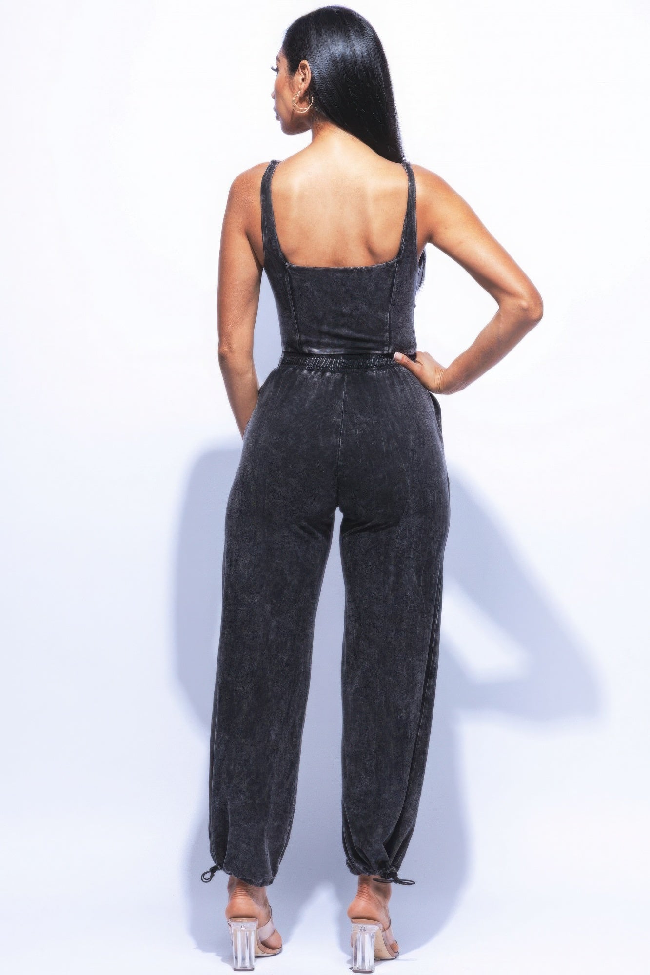Washed Jumpsuit With Adjustable Ankle - Body By J'ne