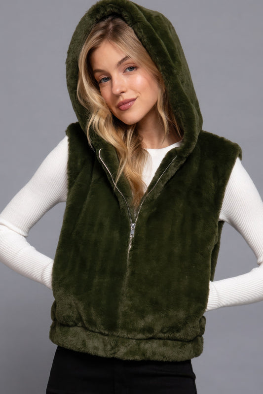 Hoodie Faux Fur Vest - Body By J'ne