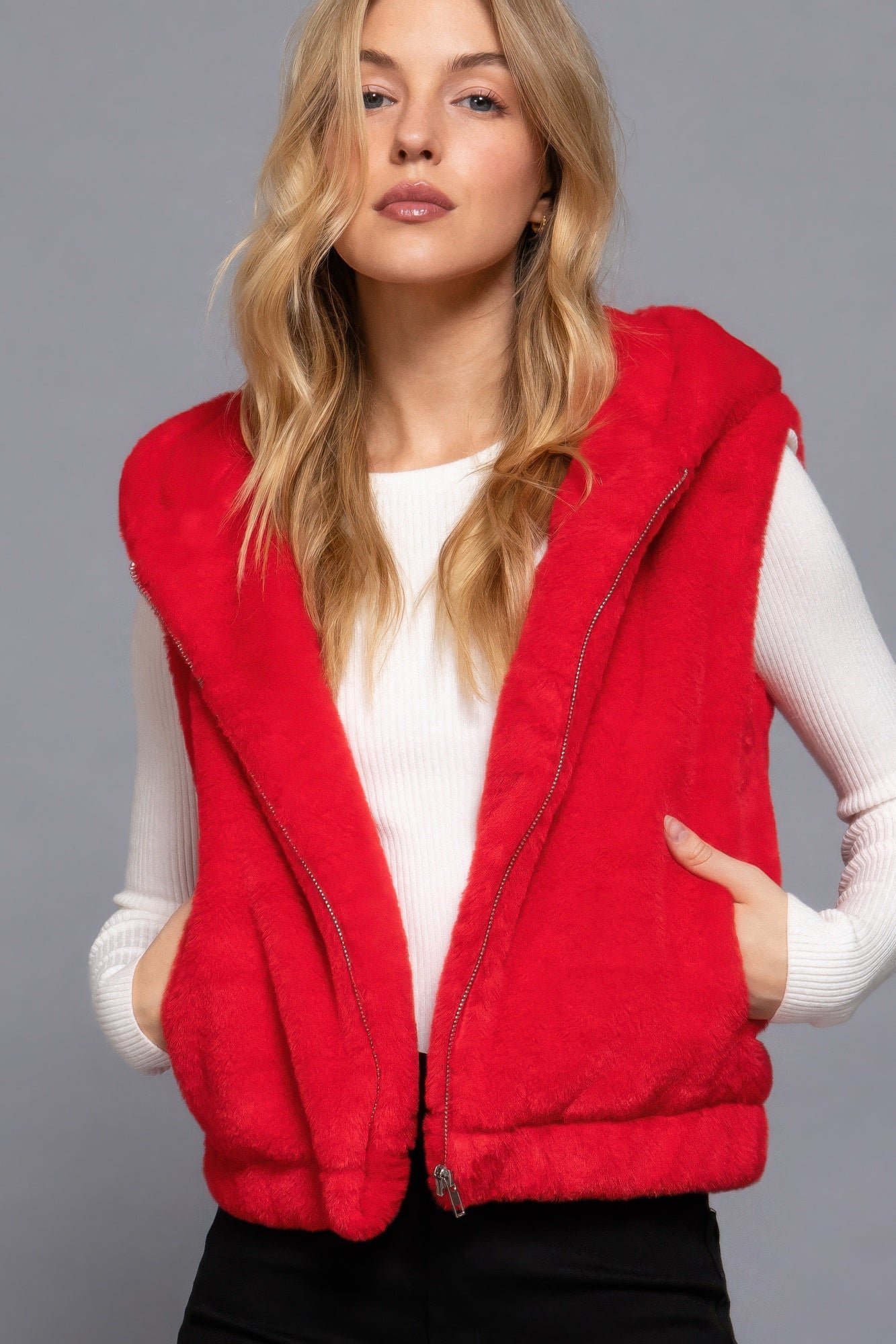 Hoodie Faux Fur Vest - Body By J'ne